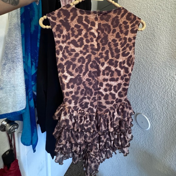 Leopard Print Ruffle Jumpsuit - Picture 2 of 7